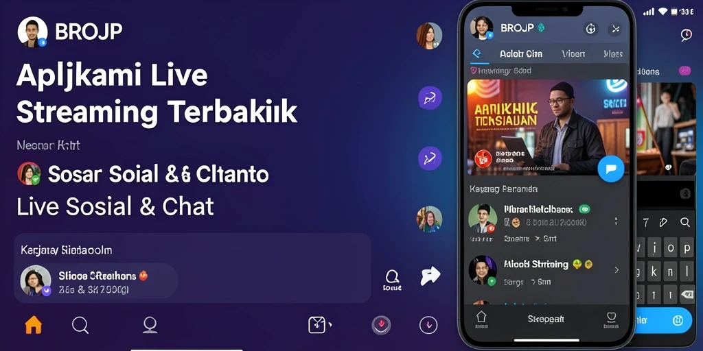 Tampilan antarmuka BROJP saat pengguna melakukan Live Streaming.