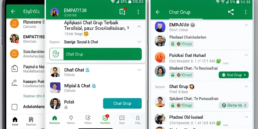 Antarmuka modern dan fungsional dari EMPATI138 untuk chat grup.