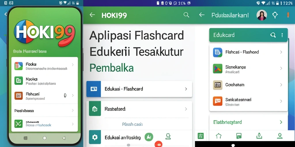 Tampilan antarmuka aplikasi Flashcard HOKI99 yang interaktif dan menarik.