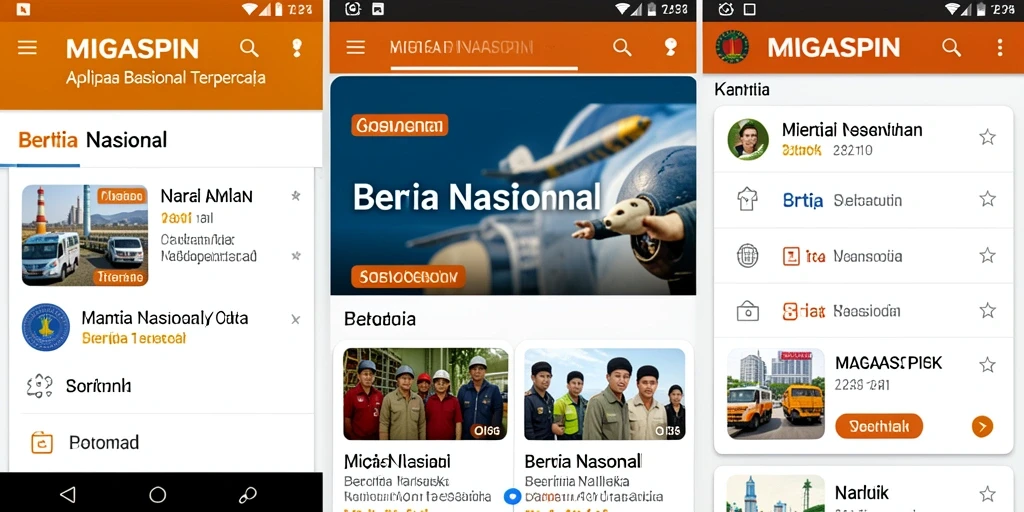 Tampilan antarmuka MIGASPIN yang modern dan menarik.