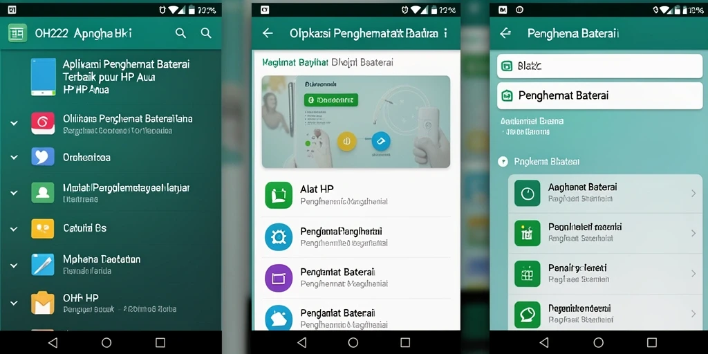 Screenshot antarmuka OH222 yang menampilkan fitur penghemat baterai.