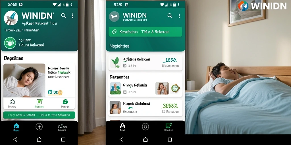 Antarmuka aplikasi WINIDN yang menenangkan untuk tidur.